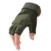 Outdoor Tactical Gloves Airsoft Sport Gloves Half Finger Military Men Women Combat Shooting Hunting Fitness Fingerless Gloves - Army Green - S