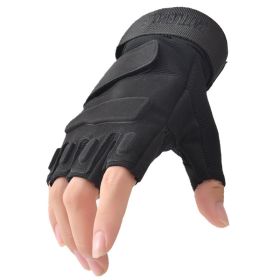 Outdoor Tactical Gloves Airsoft Sport Gloves Half Finger Military Men Women Combat Shooting Hunting Fitness Fingerless Gloves - Black - XL