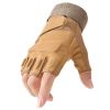 Outdoor Tactical Gloves Airsoft Sport Gloves Half Finger Military Men Women Combat Shooting Hunting Fitness Fingerless Gloves - khaki - S