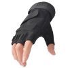 Outdoor Tactical Gloves Airsoft Sport Gloves Half Finger Military Men Women Combat Shooting Hunting Fitness Fingerless Gloves - Black - M