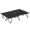 2 Person Folding Camping Cot for Adults, 50" Extra Wide Outdoor Portable Sleeping Cot with Carry Bag, Elevated Camping Bed, Beach Hiking - default
