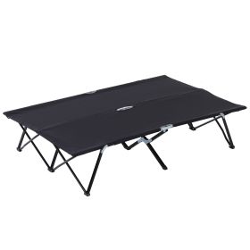 2 Person Folding Camping Cot for Adults, 50" Extra Wide Outdoor Portable Sleeping Cot with Carry Bag, Elevated Camping Bed, Beach Hiking - default
