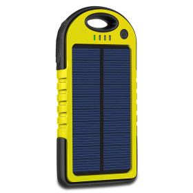 10000mAh Portable Fast Charging Power Bank USB Solar Charging with Flashlight For iPhone Xiaomi Android - yellow