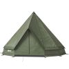 Teepee Tent Waterproof Camping Tent with Stove Jack for 4-6 People for Outdoor Camping Hiking Army Green - Green