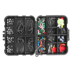 188Pcs Fishing Accessory Kit Portable Fishing Set Including Jig Hooks Sinker Weights Spoon Lure Removable Split Shot w/ Tackle Box - Multi - One size