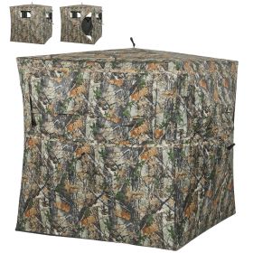 Hunting Blind for 2 Person, See Through Pop Up Blind with 270-Degree View, Windows for Deer Hunting, Camouflage - Camouflage