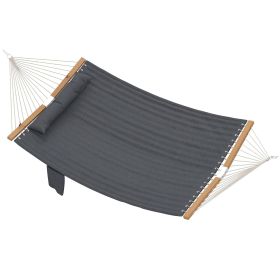 Outdoor Hammock 2-Person, with Pillow & Pad, 440 lbs Capacity, Gray - Default Title