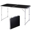 4Ft Portable Multipurpose Folding Table black - default title