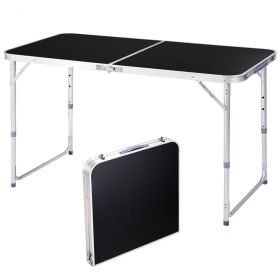 4Ft Portable Multipurpose Folding Table black - default title