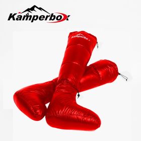 Camping Down Socks Down Boots Sleeping Bag Socks Down Boots Camping Sleep Boots Kamperbox Sleeping Bag Down Boots - Red