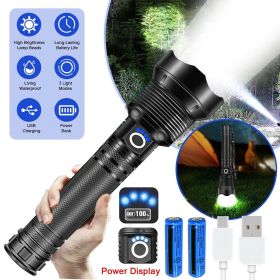 Super hell 9500000Lumen Taktische Taschenlampe LED XHP90 Militär Wiederaufladbar - 1 set