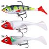 T-Tail Lead Fishing Lure Set for Outdoor Fishing - Red & White - 5Pcs/Set