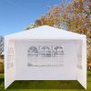 3 x 3m Three Sides Waterproof Tent with Spiral Tubes White - 3M