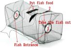 Foldable Fishing Net Trap and Fish Minnow Trap - 1