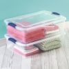 4 Pack 32 Quart Clear Underbed Storage Container with Latch Lid, Blue - 4 Pack