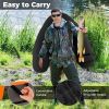 350lbs Inflatable Fishing Float Tube - 2 Air Chambers, Rod Holder+Fish Ruler, Orange+Gray - default title