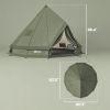 Teepee Tent Waterproof Camping Tent with Stove Jack for 4-6 People for Outdoor Camping Hiking Army Green - Green