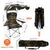 Foldable Beach Canopy Chair Sun Protection Camping Lawn Canopy Chair 330LBS Load Folding Seat - Camouflage