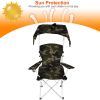 Foldable Beach Canopy Chair Sun Protection Camping Lawn Canopy Chair 330LBS Load Folding Seat - Camouflage
