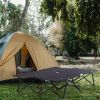 2 Person Folding Camping Cot for Adults, 50" Extra Wide Outdoor Portable Sleeping Cot with Carry Bag, Elevated Camping Bed, Beach Hiking - default
