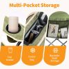 Oversized Camping Folding Chair, Heavy Duty Padded Chair with Cup Holder Storage and Cooler Bag, 5000 LBS Steel Frame, Portable for Outdoor - green
