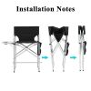 Silver White Iron Pipe Black Cloth Surface Plastic Sprayed Iron Round Pipe Director's Chair 103*60*499cm 120kg Without Carrying Bag - default title