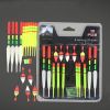 15pcs Fishing Lure Floats Set; Combination Fishing Accessories; Assorted Sizes - 15pcs/pack(blue)