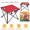 1Pc Foldable Camping Table Portable Picnic Table Lightweight Travel Desk with 2 Cup Holders Carrying Bag - Red