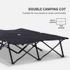 2 Person Folding Camping Cot for Adults, 50" Extra Wide Outdoor Portable Sleeping Cot with Carry Bag, Elevated Camping Bed, Beach Hiking - default
