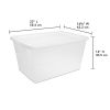 58 Quart Storage Box, Clear Plastic Storage Bin with Snap-on Lid, White - 4 Pack