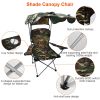 Foldable Beach Canopy Chair Sun Protection Camping Lawn Canopy Chair 330LBS Load Folding Seat - Camouflage