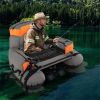 350lbs Inflatable Fishing Float Tube - 2 Air Chambers, Rod Holder+Fish Ruler, Orange+Gray - default title