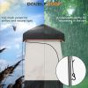 Camping Shower Tent, Portable Privacy Shelter with Solar Shower Bag, Removable Floor and Carrying Bag, Black - Black