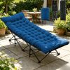 Foldable camping bed with mattress, sturdy and durable folding bed - blue