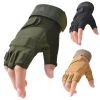 Outdoor Tactical Gloves Airsoft Sport Gloves Half Finger Military Men Women Combat Shooting Hunting Fitness Fingerless Gloves - Black - XL