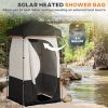 Camping Shower Tent, Portable Privacy Shelter with Solar Shower Bag, Removable Floor and Carrying Bag, Black - Black