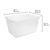 58 Quart Storage Box, Clear Plastic Storage Bin with Snap-on Lid, White - 8 Pack