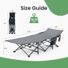 Foldable camping bed with mattress, sturdy and durable folding bed - blue