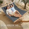 Outdoor Hammock 2-Person, with Pillow & Pad, 440 lbs Capacity, Gray - Default Title