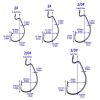 Outdoor Fishing Cranked Stripers Hook Set - Black - Fishing Hooks